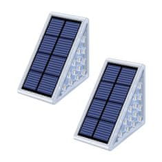 Netscroll 2-dílný set voděodolných LED solárních svítidel, pro schodiště, terasu, osvětlení zahradní cestičky, rychlé nabíjení, úspora elektrické energie, automatické zapínání, 8-10 hodin svícení, StepLights