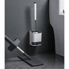 Ruhhy 23808 Silikonová štětka na toaletu šedobílá