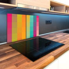 Wallmuralia Kuchyňská deska skleněná Barevné čtverce 80x52 cm