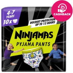 Pampers NINJAMAS Kalhotky plenkové Pyjama Pants Kosmické lodě, 10 ks, 7 let, 17kg-30kg