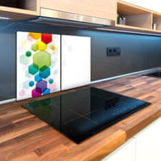 Wallmuralia Kuchyňská deska skleněná Barevné krychle 80x52 cm