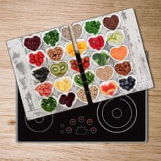 Wallmuralia Kuchyňská deska velká skleněná Zdravá výživa 2x40x52 cm