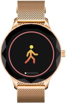 Chytré hodinky MAXCOM FW52 DIAMOND GOLD ženské chytré hodinky ženské zdraví ženské funkce safírové sklíčko barevný velký IPS displej dlouhá výdrž, multisport, tepová frekvence měření tlaku dlouhá výdrž doprovodná aplikace Bluetooth IP67 HD rozlišení displeje elegantní design multisport notifikace z telefonu monitoring spánku sportovní režimy počasí ovládání fotoaparátu ovládání hudebního přehrávače notifikace z telefonu vyměnitelné ciferníky ženské funkce najít telefon elegantní ženské hodinky