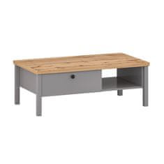 Target Home Melini Gray T konferenční stolek 110 cm 1 zásuvka 1 police barva šedá / dub delano light
