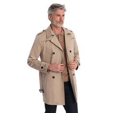 OMBRE Pánský kabát C269 tmavě béžový MDN125064 L