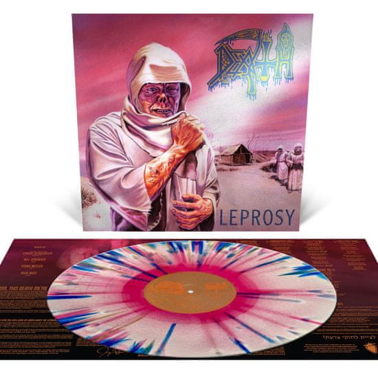 Death: Leprosy (Limited Coloured Pink, White & Blue Merge With Splatter Vinyl, Reissue)
