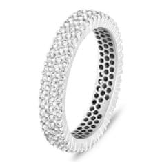 Brilio Silver Blyštivý stříbrný prsten s čirými zirkony RI117W (Obvod 50 mm)