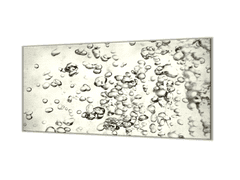 Glasdekor Ochranná deska bubliny vody béžový podklad - Ochranná deska: 52x60cm, Lepení na zeď: Bez lepení na zeď