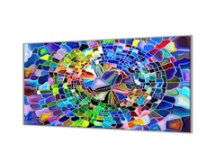 Glasdekor Ochranná deska abstraktní styl modrá vitráž - Ochranná deska: 50x50cm, Lepení na zeď: S lepením na zeď