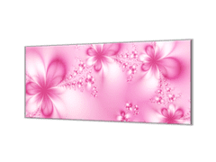 Glasdekor Ochranná deska abstraktní růžové květy - Ochranná deska: 65x65cm, Lepení na zeď: S lepením na zeď