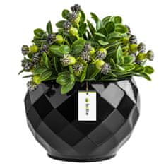botle Keramický květináč barva Černá 13,5 cm H12,5 cm lesklý