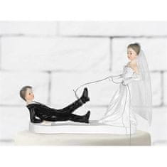 PartyDeco Figurka svatební Ženich s provazem 13 cm