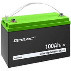 Qoltec Gelová baterie | 12V | 100Ah | GEL | 28,5 kg