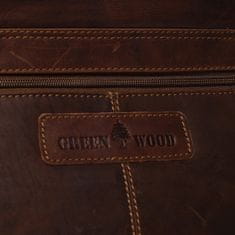 Green Wood Kožená luxusní pánská taška GENEVIEVE, hnědá