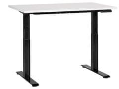 Beliani Elektricky nastavitelný psací stůl 120 x 72 cm bílý/černý DESTIN III