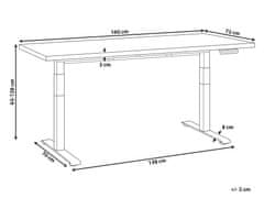 Beliani Elektricky nastavitelný psací stůl 160 x 72 cm bílý DESTIN III