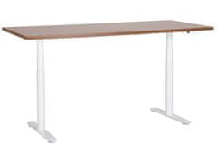Beliani Elektricky nastavitelný psací stůl 180 x 72 cm tmavé dřevo/bílý DESTIN IV