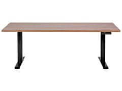 Beliani Elektricky nastavitelný psací stůl 180 x 72 cm tmavé dřevo/černý DESTIN III