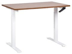 Beliani Manuálně nastavitelný psací stůl 120 x 72 cm tmavé dřevo/bílý DESTIN III