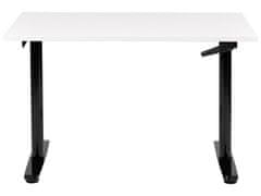 Beliani Manuálně nastavitelný psací stůl 120 x 72 cm bílý/černý DESTIN IV