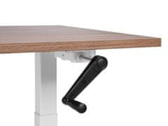 Beliani Manuálně nastavitelný psací stůl 160 x 72 cm tmavé dřevo/bílý DESTIN III