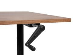 Beliani Manuálně nastavitelný psací stůl 160 x 72 cm tmavé dřevo/černý DESTIN IV