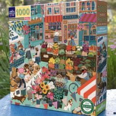 eeBoo Čtvercové puzzle Anglický zelený trh 1000 dílků