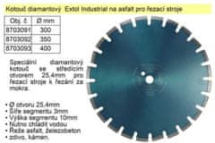 Extol Industrial Kotouč diamantový Extol Industrial na asfalt 400mm segmentový pro řezací stroje