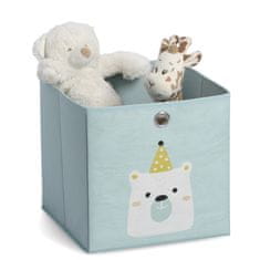 Zeller Dětský úložný box textilní, bledě modrý, motiv lední medvěd 28x28x28cm