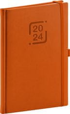 Grooters Týdenní diář Catanella 2024, oranžový, 15 × 21 cm