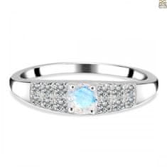 Klenoty Amber Luxusní stříbrný prsten s měsíčním kamenem a topazy Timeless Velikost: 52