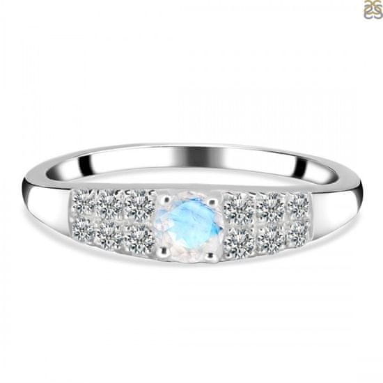 Klenoty Amber Luxusní stříbrný prsten s měsíčním kamenem a topazy Timeless Velikost: 52