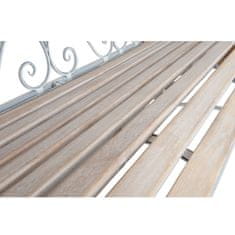 Clayre & Eef kovová zahradní lavička s dřevěným sedákem 5Y0254, 110x50x90 cm