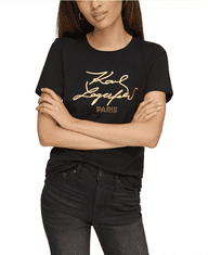 Karl Lagerfeld Dámské tričko Metallic černé L
