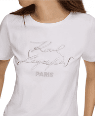 Karl Lagerfeld Dámské tričko Metallic bílé L