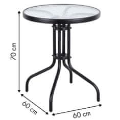 ModernHome Zahradní stolek 60 cm černý