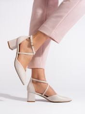 Amiatex Komfortní sandály dámské hnědé na širokém podpatku + Ponožky Gatta Calzino Strech, odstíny hnědé a béžové, 36