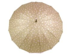 Dámský vystřelovací deštník květy - krémová tmavá