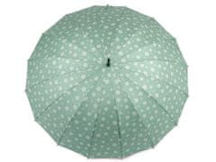 Dámský vystřelovací deštník květy - zelená pastelová sv.