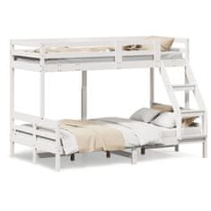 shumee Patrová postel 80 x 200/120 x 200 cm bílá masivní borové dřevo