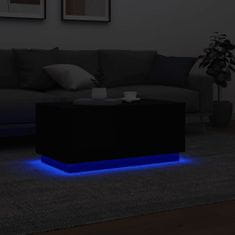 Vidaxl Konferenční stolek s LED osvětlením černý 90 x 50 x 40 cm