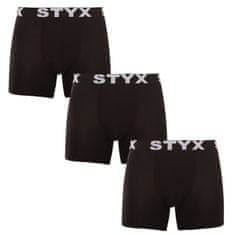 Styx 3PACK pánské boxerky long sportovní guma černé (3U960) - velikost L
