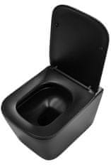 BPS-koupelny Závěsná WC mísa se SoftClose sedátkem REA Julio černá matná
