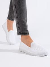 Amiatex Luxusní dámské bílé tenisky bez podpatku + Ponožky Gatta Calzino Strech, bílé, 38