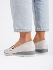 Amiatex Praktické polobotky dámské bílé platforma + Ponožky Gatta Calzino Strech, bílé, 39