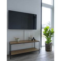 House Nordic Televizní stolek, 2 police, dubový vzhled, černý rám\n100x36x45 cm