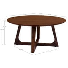 House Nordic Konferenční stolek, ořechová dýha\nØ75x36 cm