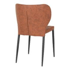 House Nordic Jídelní židle z PU, vintage hnědá s černými nohami, HN1220