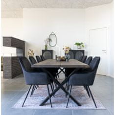 House Nordic Jídelní stůl, uzený olejovaný dub se zvlněným okrajem, připravený k rozšíření\n95x240x75 cm