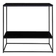 House Nordic Konzolový stolek, 2 police, černý, černý rám\n80x36x80 cm